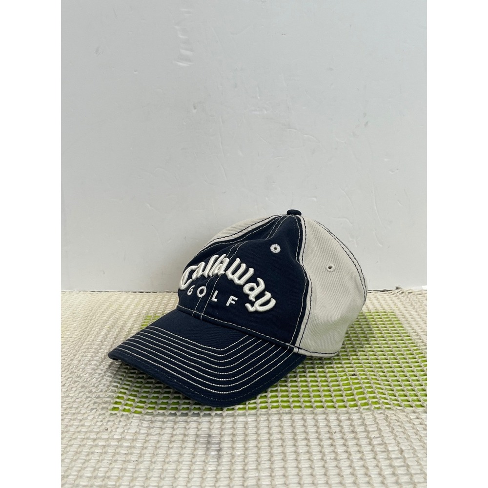 Callaway Golf New Era Hat Navy Blue White Adjustable Strapback Baseball Cap GOOD